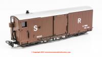 GR-241AC Peco L&B 8 Ton Bogie Goods Brake Van number 56039 in SR Brown livery - closed veranda